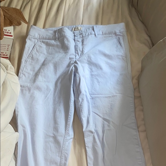 LOFT Pants - Light blue frayed edge girlfriend chino pants